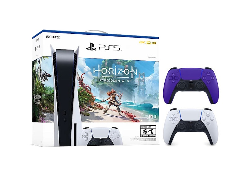 Sony Playstation 5 PS5 Horizon Forbidden West Blu-Ray Console with Extra  DualSense Wireless Controller Bundle (US Plug)  1000032115/1000032000-3006396 Glactic Purple - US