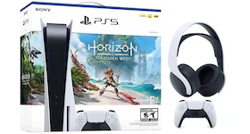 Sony Playstation 5 PS5 Horizon Forbidden West Blu-Ray Console with PULSE 3D Wireless Gaming Headset 1000032115/1000032000-3005688 White