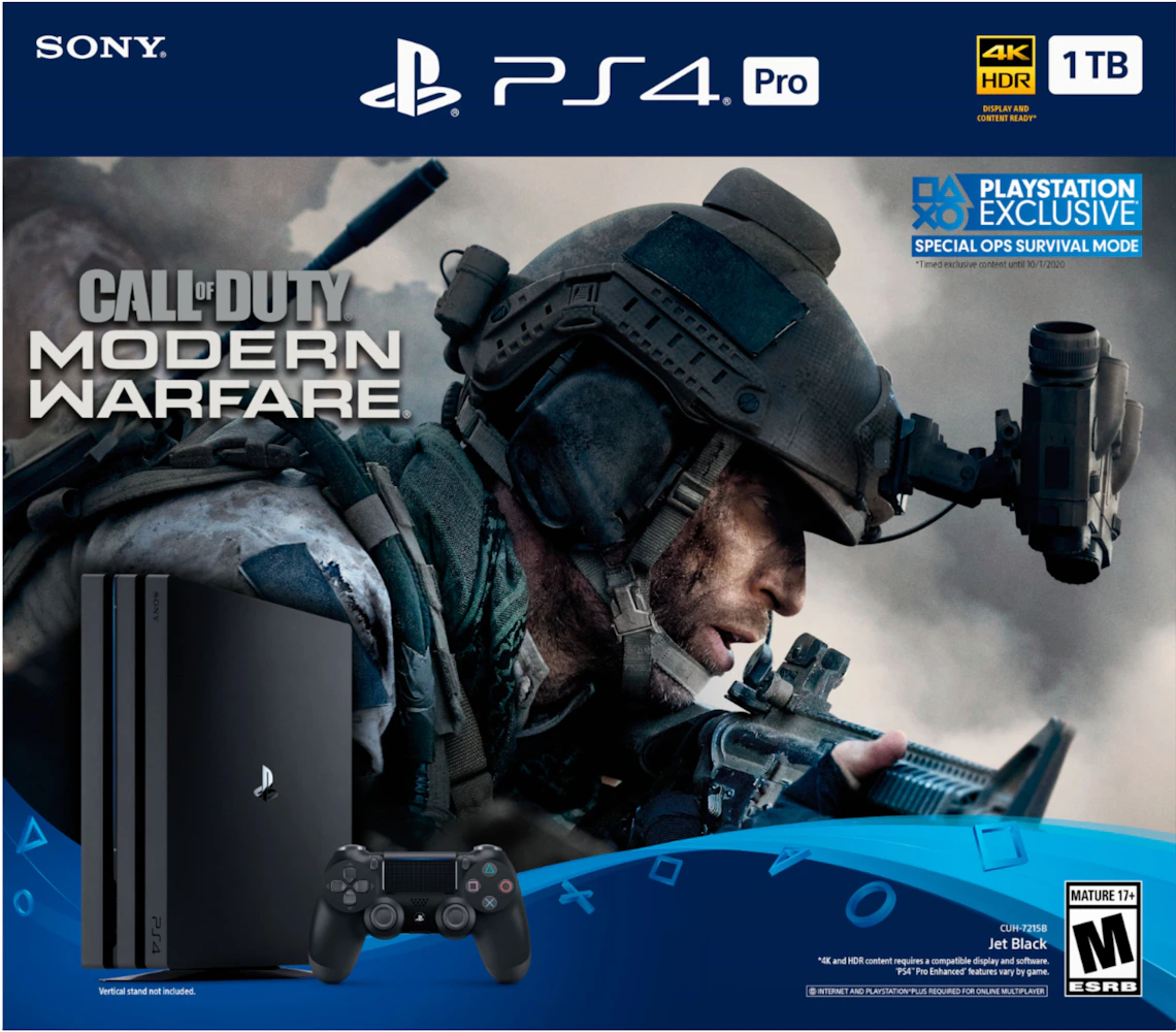 Sony Playstation PS4 Pro 1TB Call of Duty: Modern Warfare Bundle Console  (US Plug) 3004138 Jet Black - US