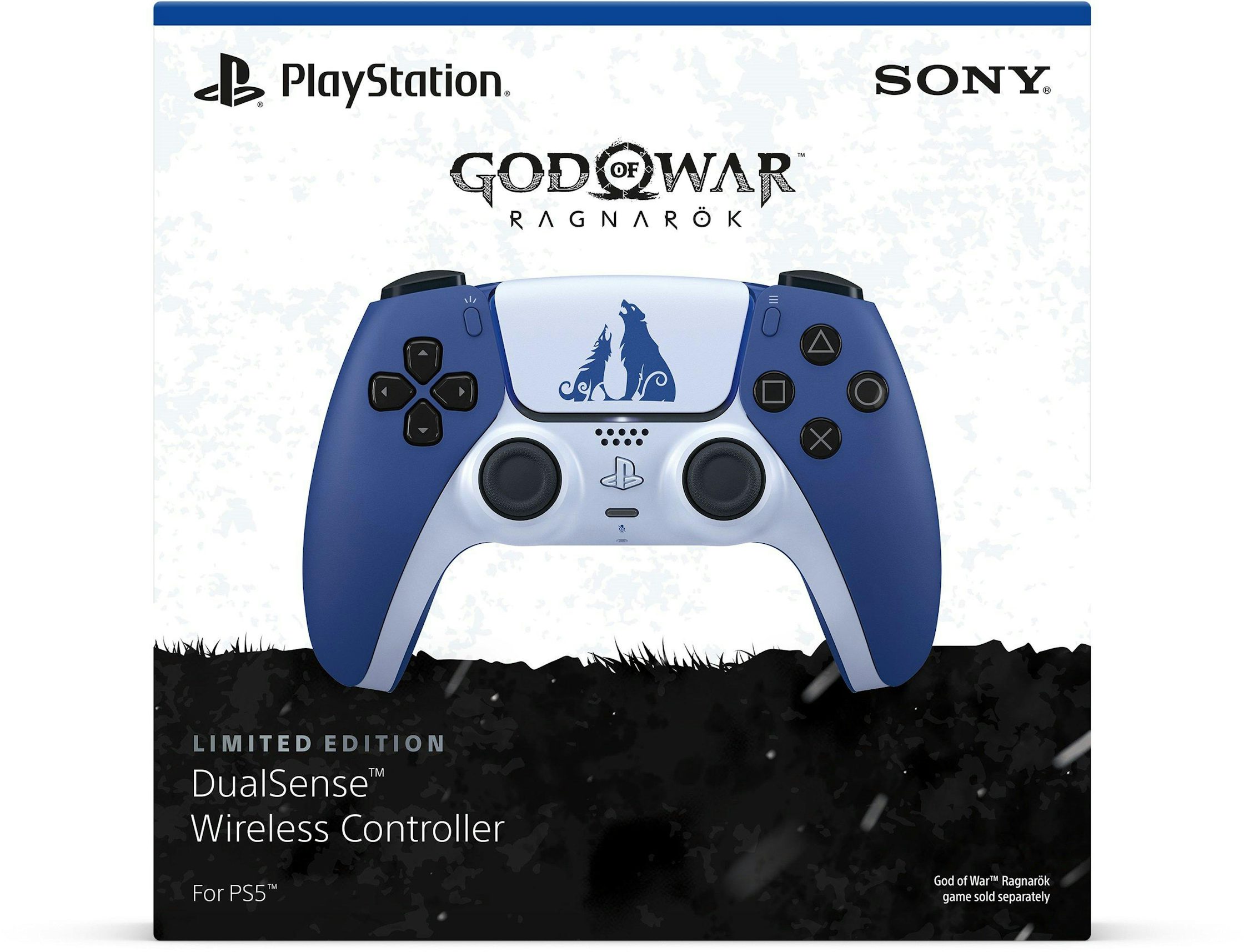 Manette Sony Dualsense God Of War PS5 - Blanc et bleu