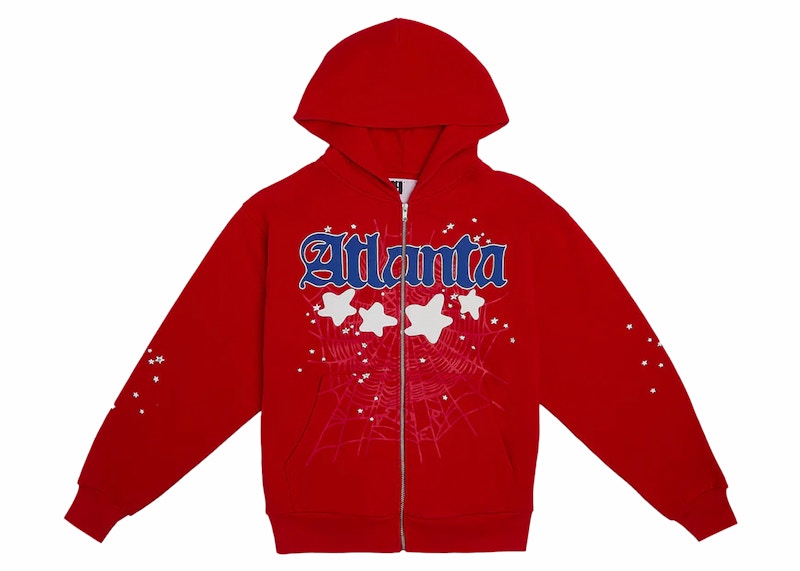 Sp5der Atlanta Zip Up Hoodie Red - SS24 - JP