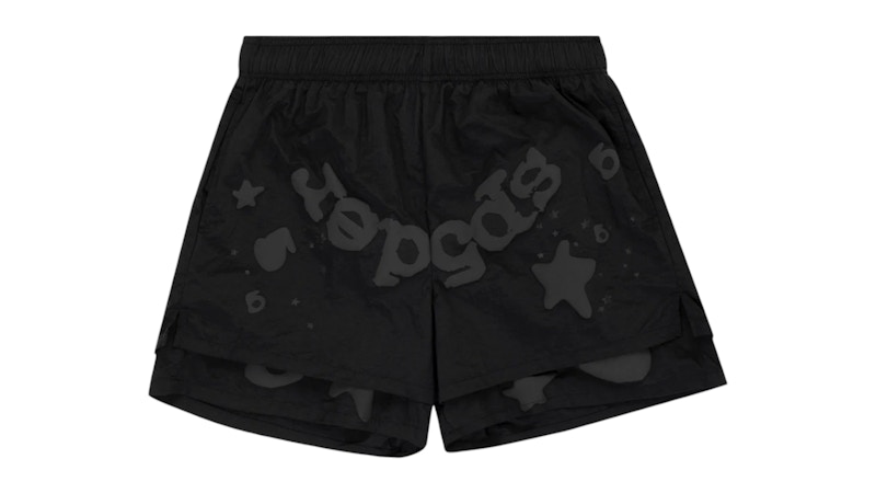 Pre-owned Sp5der Men's  Beluga Double Layer Short In Black