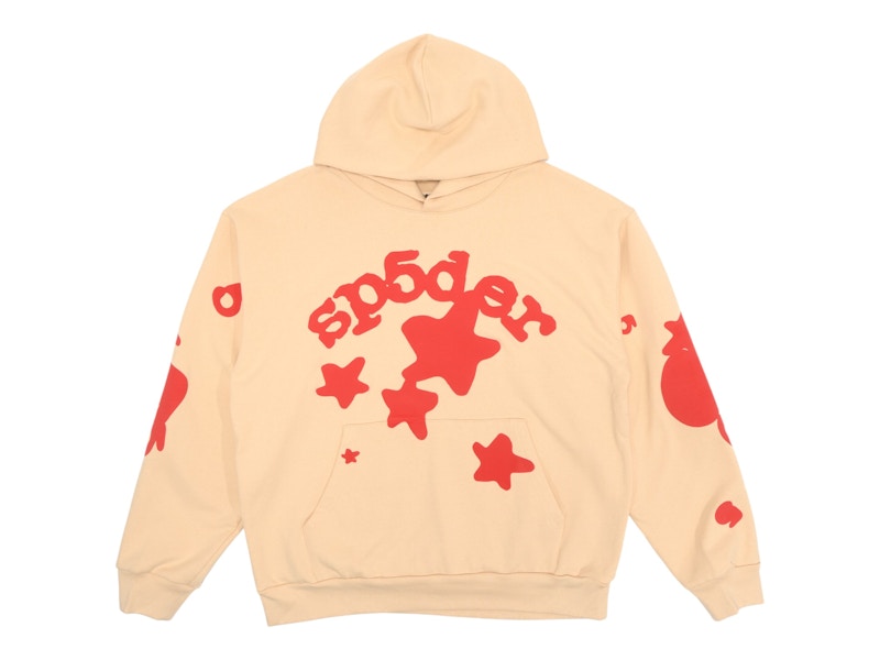 Pre-owned Sp5der Men's  Beluga Hoodie In Cream In White