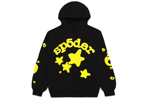 Sp5der Beluga Hoodie Onyx/Yellow Men's SS24 GB - Main Image