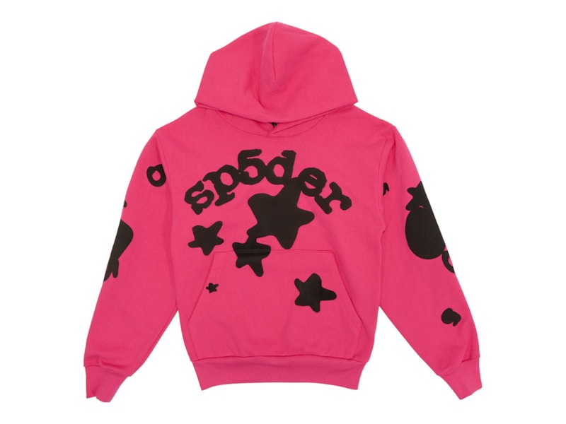 Pre-owned Sp5der Men's  Beluga Hoodie In Pink