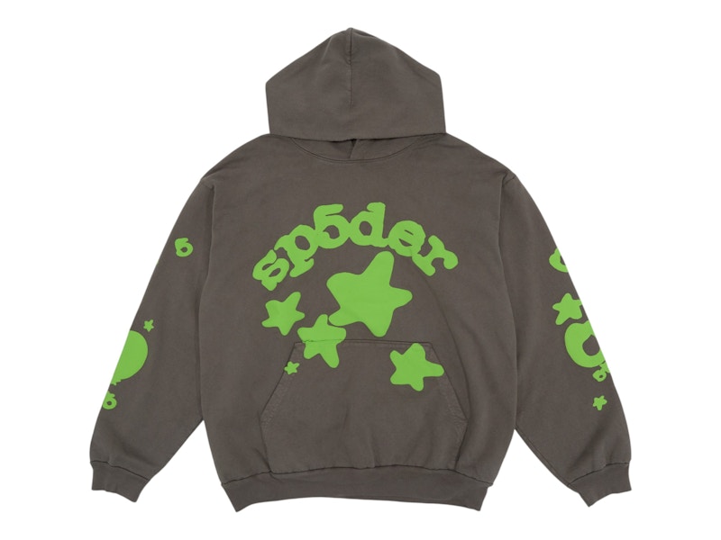 Sp5der Beluga Hoodie Slate Grey/Green Men's - SS24 - US
