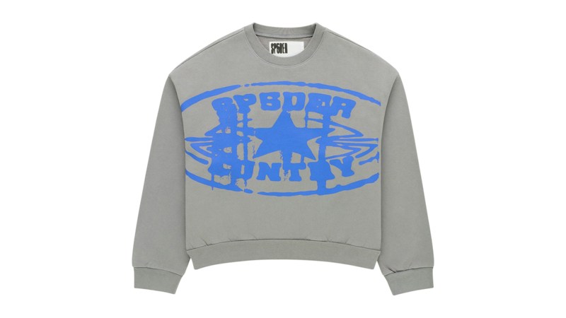 Sp5der Country Crewneck Baby Slate
