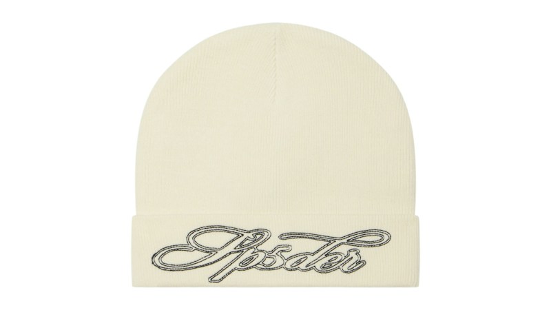 Sp5der Cuffed Stitched Beanie Ivory