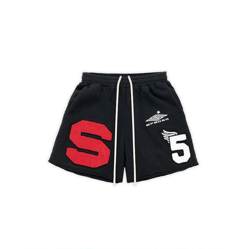 Sp5der Cut Sweatshort Vintage Black Men's - FW22 - US