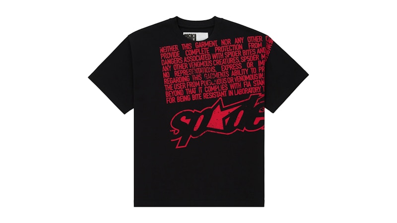 Pre-owned Sp5der Disclaimer Tee Shirt In Black