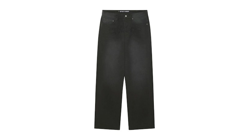 Sp5der Distressed Logo Jean Onyx