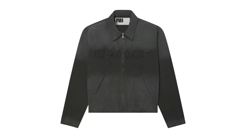 Sp5der Distressed Logo Work Jacket Charcoal