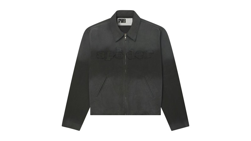 Sp5der Distressed Logo Work Jacket Onyx