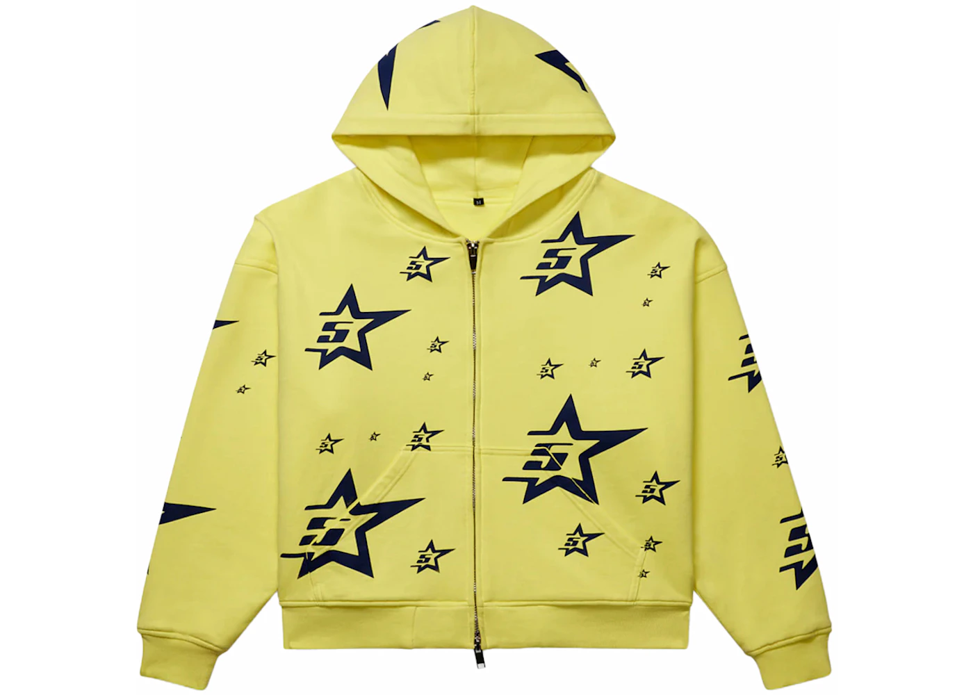 Sp5der Double Layer Star Zip Hoodie Yellow Men's FW23 US