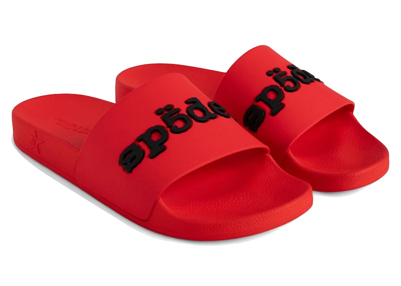 Pre-owned Sp5der Men's Enzo Slide Sneakers In Red