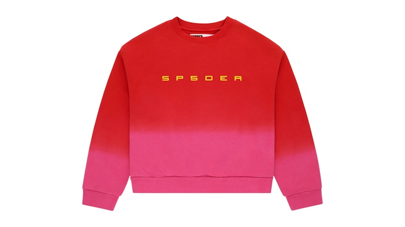 Sp5der Gradient Crewneck Red