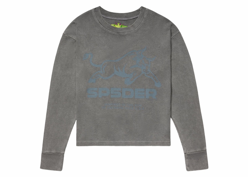 Sp5der Grey Bull Thermal L/S Tee Grey Men's - FW23 - US