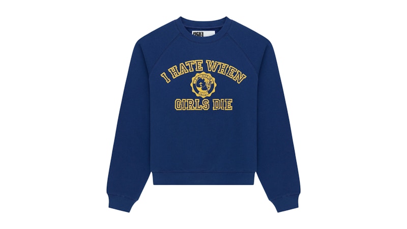 Sp5der I H8 When Girls Die Raglan Crewneck Navy Blue
