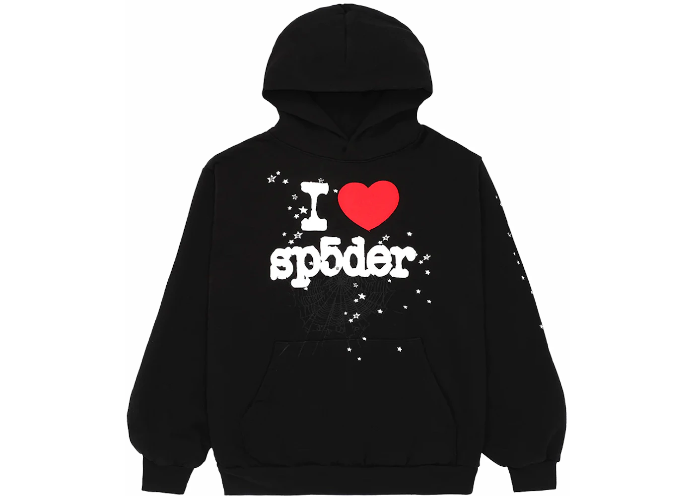Sp5der I Heart SP5 Hoodie Black SS24 US