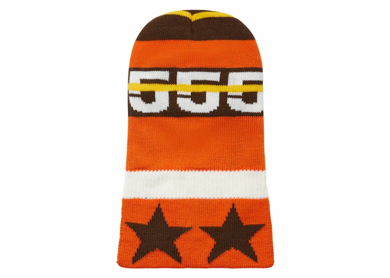 Sp5der Jacquard Knit Balaclava Orange Men's - FW23 - US