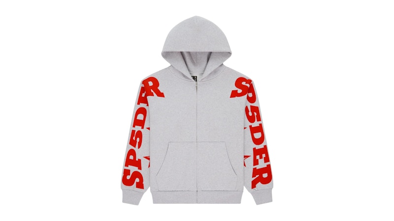 ♡♡ Sp5der MX555 Zip Hoodie Heather Grey Men's - FW25 - US