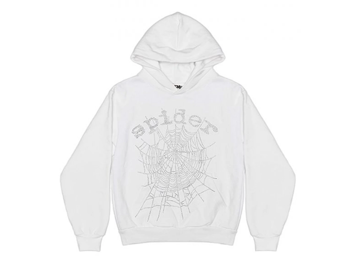 White rhinestone hoodie Clearance