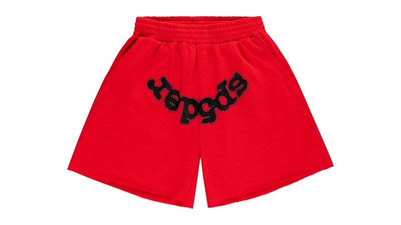 Pre-owned Sp5der Men's  Og Studded Sweatshort In Red