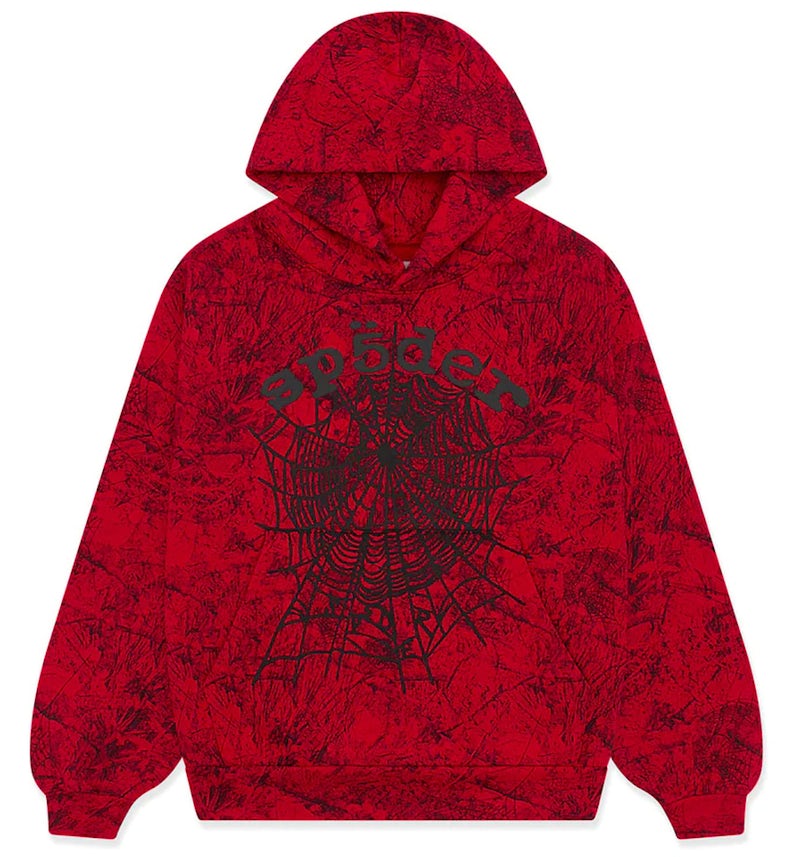 Sp5der OG Tree Camo Hoodie Red Men's FW24 US