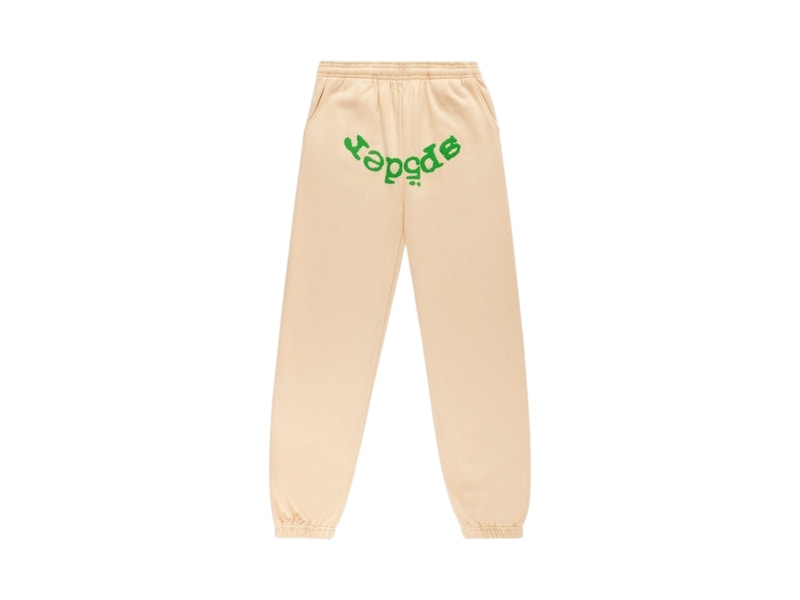 Pre-owned Sp5der Men's  Og Web V2 Sweatpant In Cream In White