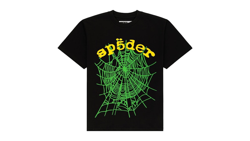 Pre-owned Sp5der Men's  Og Web V2 Tee Shirt In Black