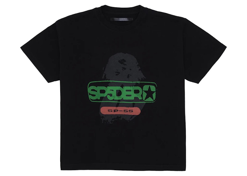 sp5der tシャツ 黒 Sp5der Oversized Reunion Tee Black Men's - SS23 - US