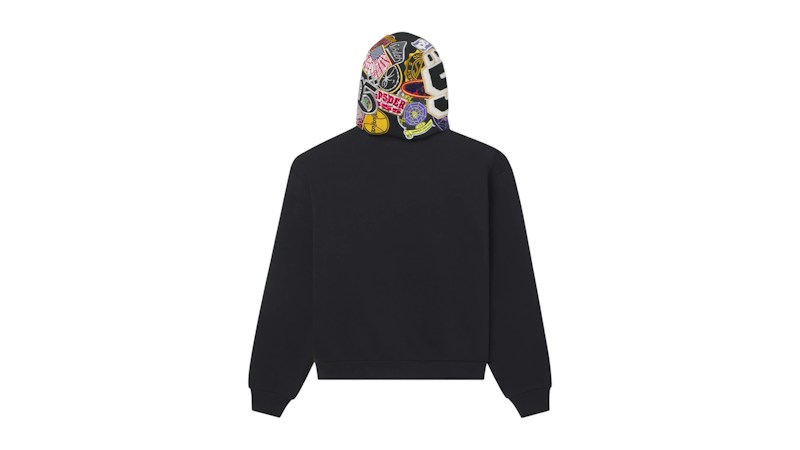 Sp5der Patchwork Zip Hoodie Black