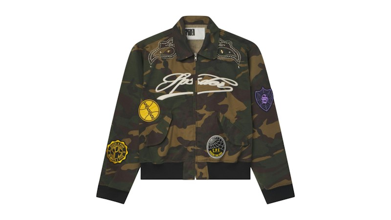Sp5der R-05 Camo Script Bomber Jacket Camo