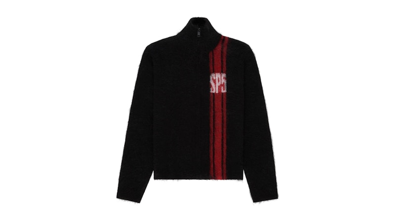 Sp5der Rally Knit Zip Sweater Black Men's - FW25 - US