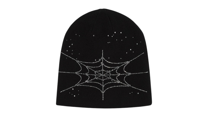 Sp5der Rhinestone Silk Skully Black