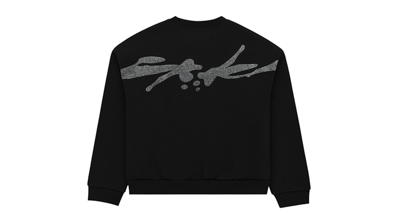 Sp5der Rhinestone TM Crewneck Black