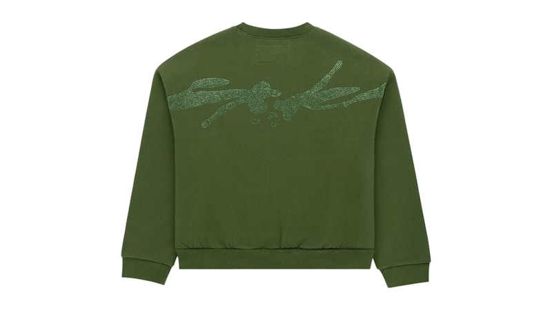 Sp5der Rhinestone TM Crewneck Green