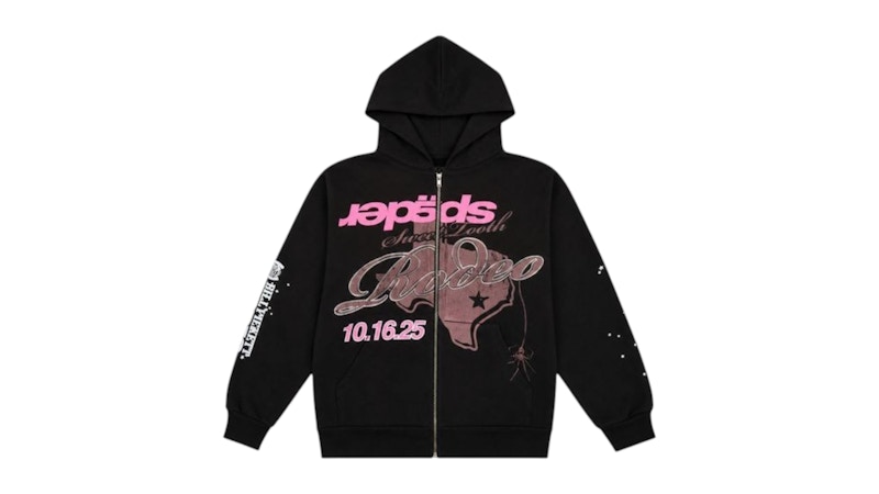 Sp5der Rodeo Texas Zip Hoodie Black