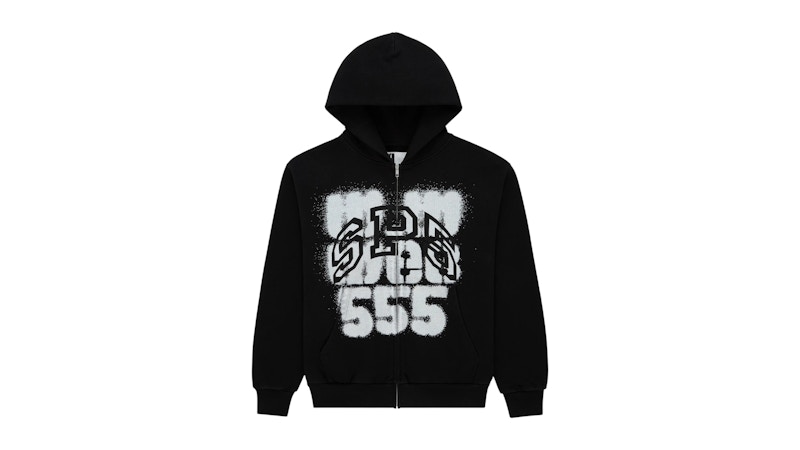 Sp5der SP555 Zip Hoodie Black - FW25 - US