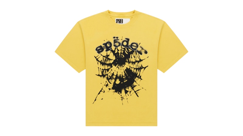Sp5der Scattered OG Web V2 Tee Yellow