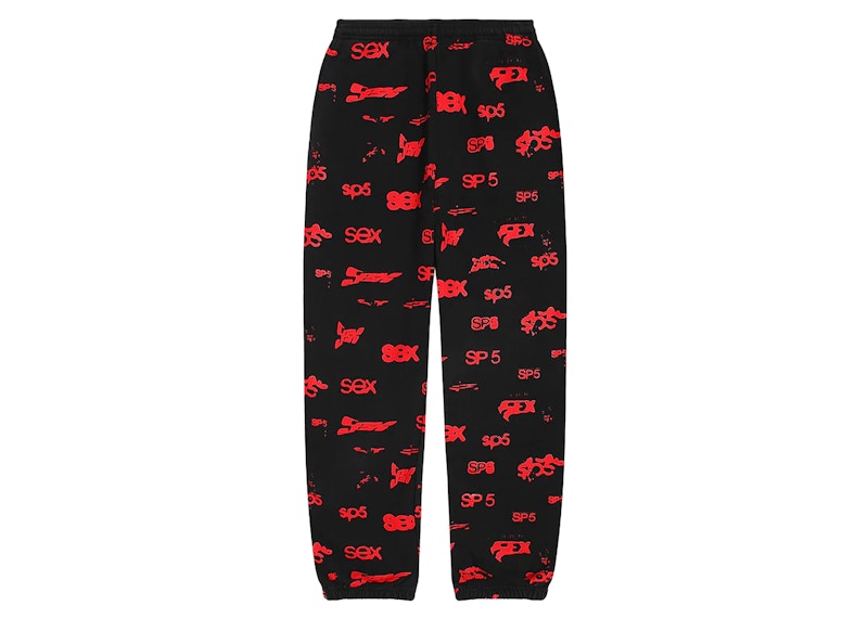 Pre-owned Sp5der Men's  Sex Aop Sweatpant In Black