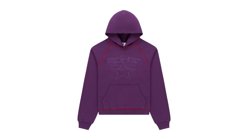 Sp5der Splat Collision Hoodie Purple