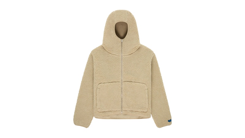 Sp5der Teddy Fleece Zip Up Tan