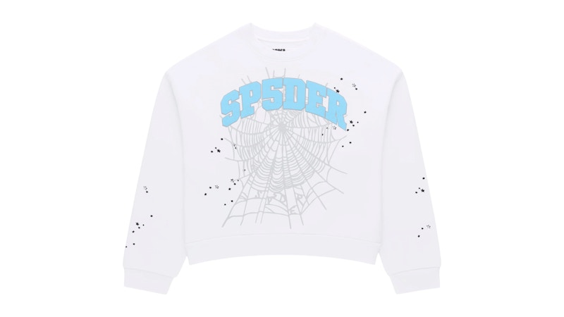 Sp5der Varsity Web Crewneck White