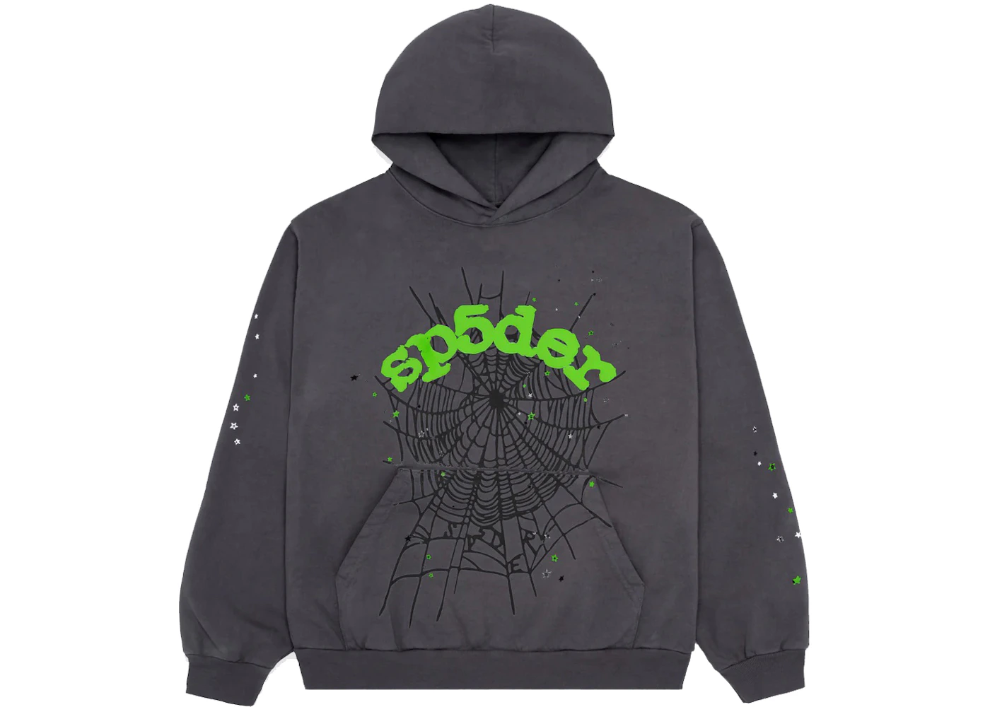 Sp5der Wait Web Hoodie Slate Grey Men's - SS23 - US