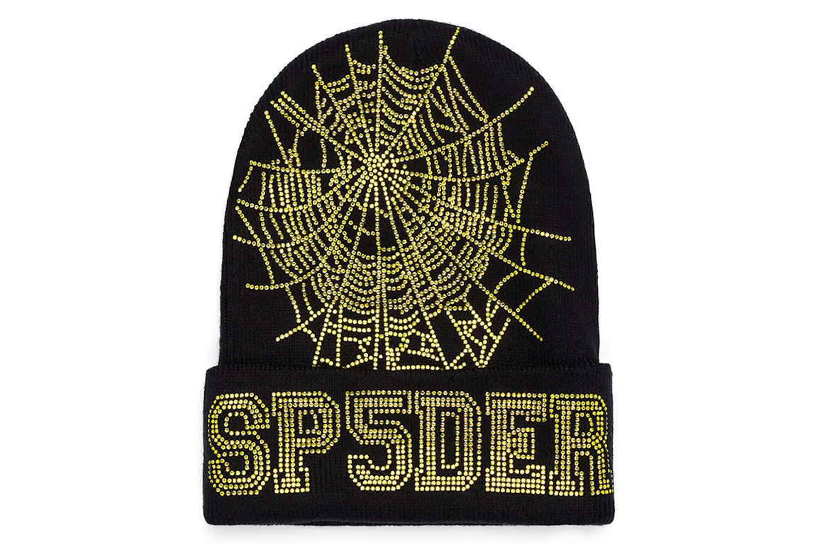 Pre-owned Sp5der Web Beanie Onyx/yellow