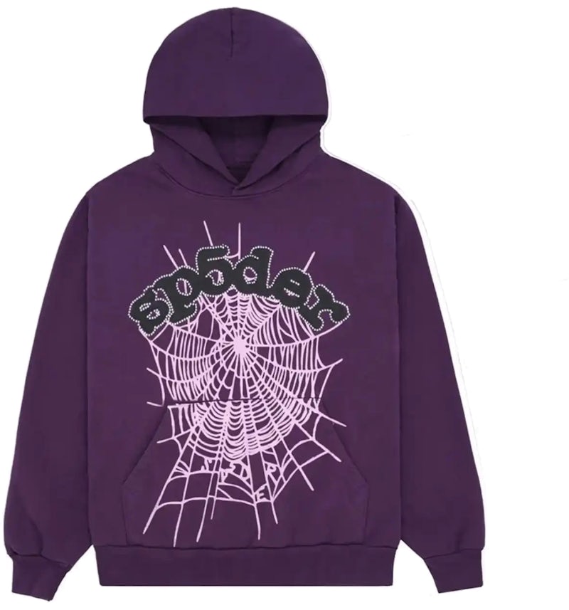 Sp5der Web Hoodie Purple Men's SS23 US - Main Image