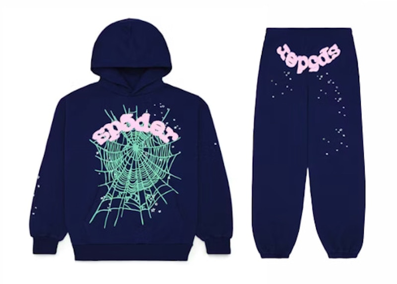 Sp5der セットアップ(hoodie&sweatpants) Sp5der Web Hoodie/Sweatpant Set Navy Men's - SS25 - US