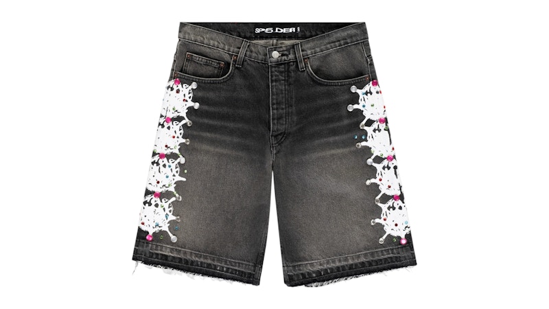 Sp5der-Web-Stone-Denim-Shorts-