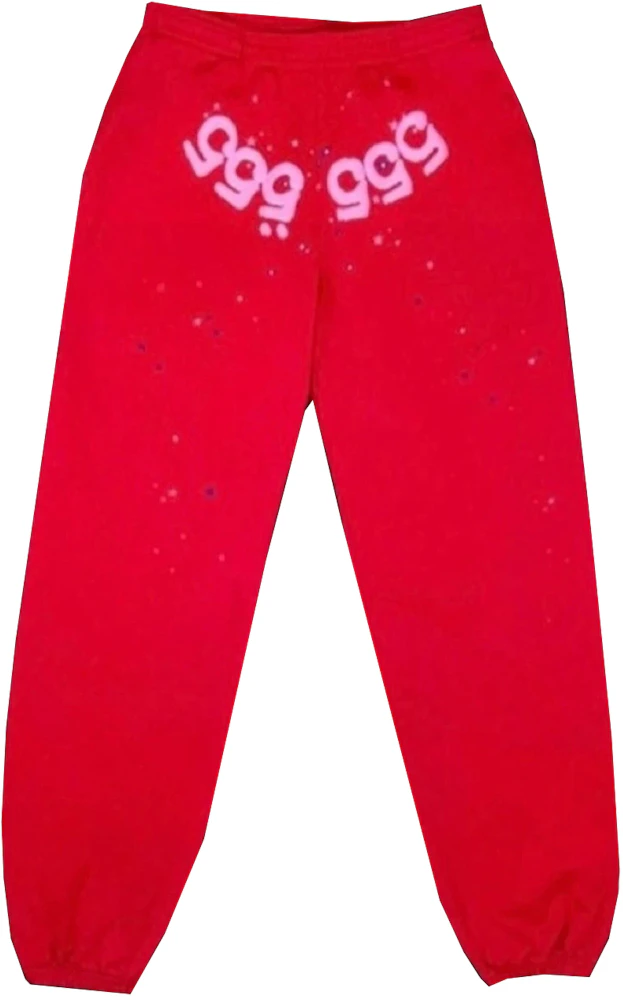 Sp5der Worldwide Red Angel Number 555 Sweatpants Red Men's - FW21 - US